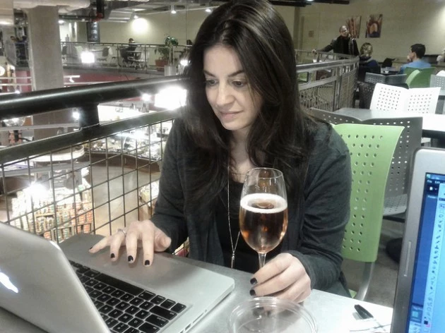 woman online with wine woman online with wine